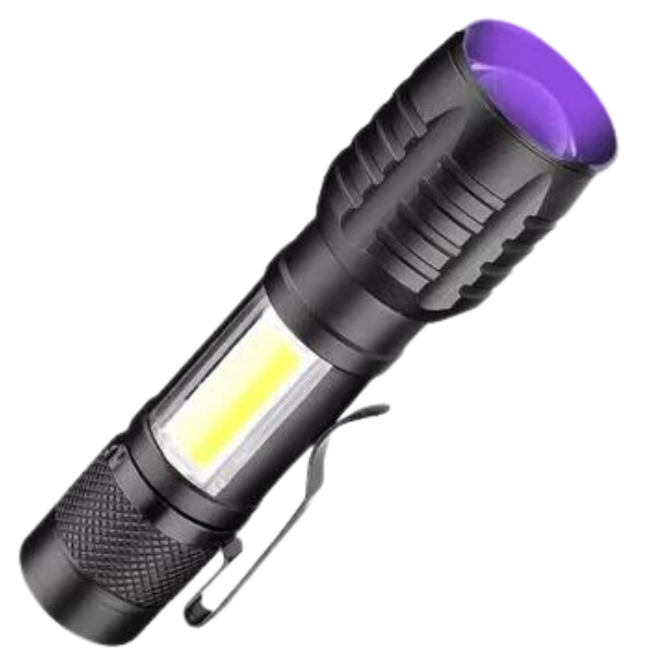 Lanterna Recarregável UV com Luz Negra e Impermeável